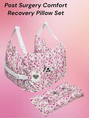 Post-Surgery Comfort Recovery Pillow Set - Pink Floral Print
